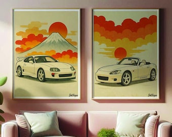 JDM Car Poster Bundle: Japanese Classic Car Prints (Digital Download