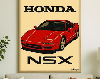 Honda NSX Retro Poster: JDM Car Lover Wall Art