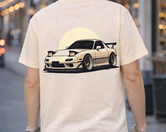 Mazda RX-7 FD T Shirt JDM Streetwear Tee Retro Japanese Car Graphic Shirt