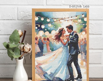 Wedding Dance Cross Stitch Pattern: Newlywed Gift, Home Decor (Digital Download)