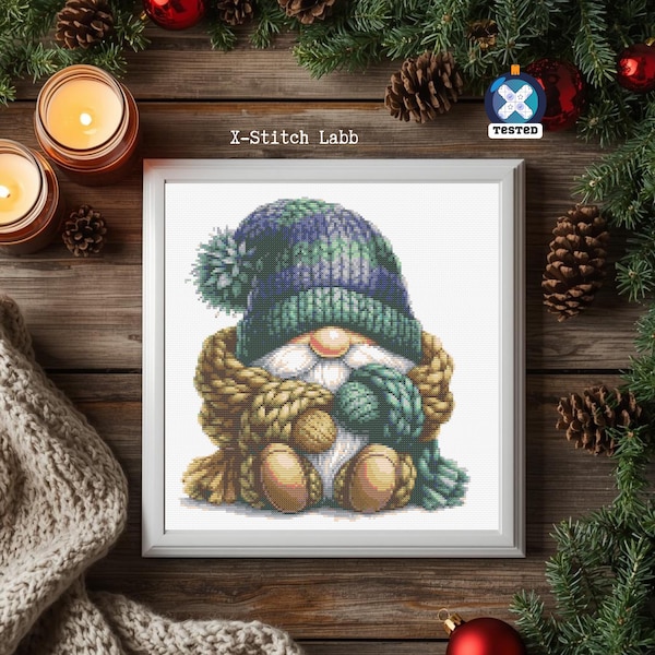Whimsical Gnome Cross Stitch Pattern: Easy DIY Embroidery (PDF Pattern)