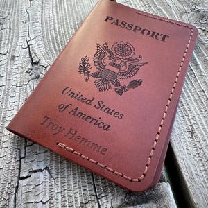 Personalized Leather holder for American passport, Passport cover for any country, Passport Cover, Passport case, Gift for traveler