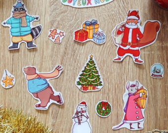 Juego de pegatinas navideñas