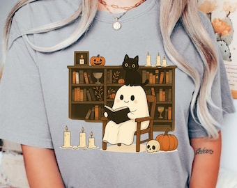Livre de lecture fantôme PNG : conception d'Halloween pour les amoureux des livres (téléchargement numérique