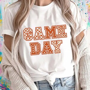 Retro Gameday Football PNG: Orange Team Shirt (Digital Download
