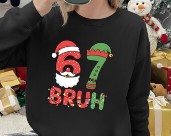 67 Bruh lustiges Weihnachten Meme PNG, Kinder-Weihnachtsdesign (digitaler Download)