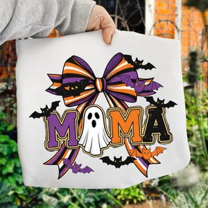 Boo Mama Ghost PNG: Spooky Coquette Halloween Bow (Digital Download)