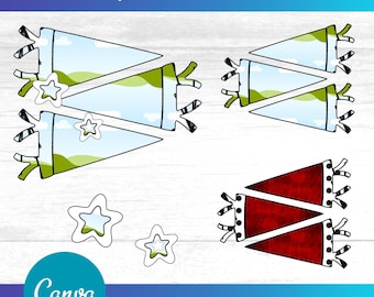スクールスピリットペナントフレーム、マスコットテンプレート（Canva PDF）