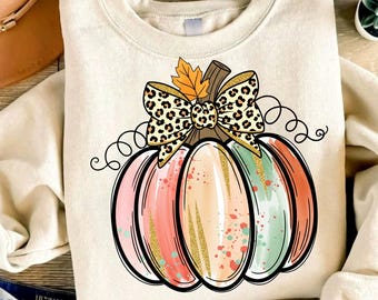 Coquette Pumpkin PNG: Gold Glitter Bow, Dalmatian Dots (Digital Download)