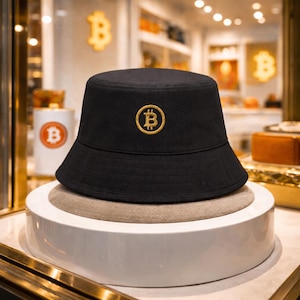 Bitcoin Bucket Hat - Beechfield B90N | Embroidery Bitcoin & BeerCoin Patch | Organic Cotton UPF50 Sun Hat | Satoshi Hat | Crypto Streetwear