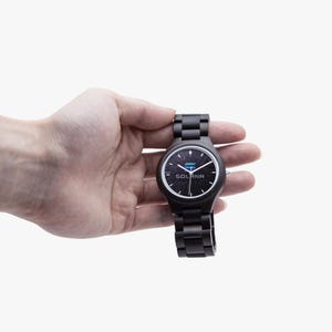 Solana Wooden Watch • Crypto Wrist Watch • 45 mm Italian Olive Lumber • Japanese CITIZEN Quartz image 6