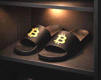 Zapatillas Bitcoin para hombre | Sandalias cripto para hombre | Chanclas BTC de verano | Calzado minimalista Bitcoin