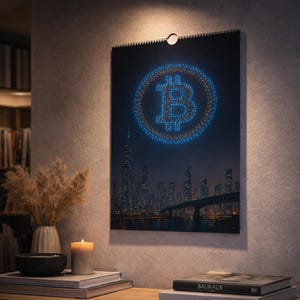 Bitcoin Wall Calendar 2026 – Crypto Art Calendar | BTC Artwork Poster | Gift for Bitcoin Lovers, Traders & Hodlers | Blockchain Wall Decor