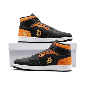 Bitcoin Sneakers – Black Crypto Shoes, BTC Sneakers TR with Rubber Sole, Crypto Streetwear for Traders & Hodlers