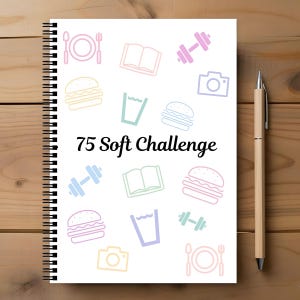 75 quaderni Target Soft Challenge Planner, A4 Tracker Planner Journal Bundle modificabile, planner a spirale settimanale e mensile.