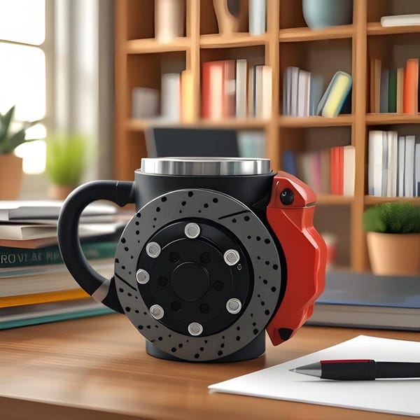 3D Painted Car Caliper Novelty Coffee Mug,Suitable for Car Enthusiasts, Gifts for Men,Unique Coffee Mug