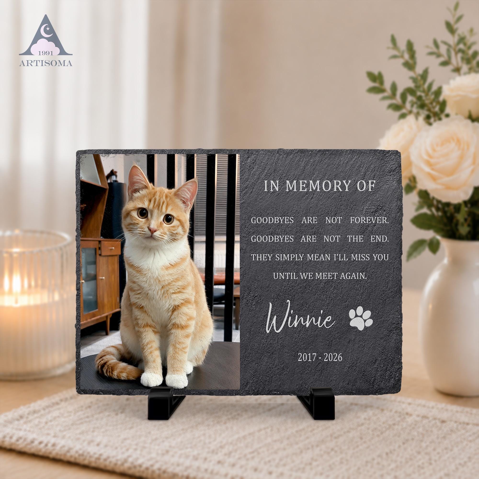 Personalized Pet Memorial, Custom Dog Cat Memorial Stone, Headstone for Cats & Dogs, Sympathy Gift For Pet Lovers, Pet Photo Grave Marker