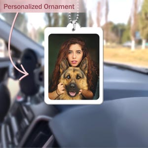 Custom Photo car Ornament, Personalized Car Hanging Decoration, Personalized Photo Car Hanger, Custom Rearview Mirror Picture, Gift for Him
