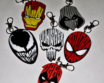Superhero Keychain Word Art