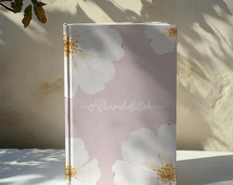 Diario islamico Alhamdulillah: agenda musulmana floreale rosa/verde, regalo per Eid e Ramadan