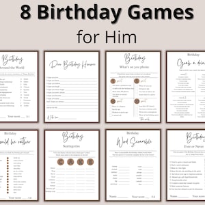 Birthday Games for Him Birthday Party Games for Men Game Bundle for Boy He Adult How well do you know Trivia Bingo Quiz PRINTABLE Instant