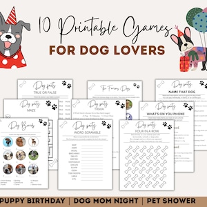 Dog Party Game Bundle | Printable Puppy Party Games | Dog Birthday Activities | Dog Lover Party | Pet Party | Instant Download