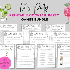 Let’s Party – Printable Cocktail Party Games Bundle | Girls Night, Bachelorette, Drinking Games | Instant Download PDF