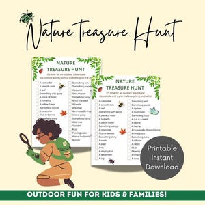 Nature Treasure Hunt Printable | Outdoor Scavenger Hunt for Kids | Backyard Adventure | Camping Activity | Instant Download | Family game