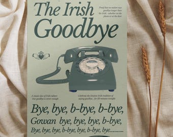 Irish Goodbye Print - Grün - Irische Wandkunst