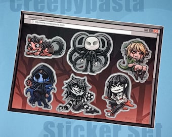 Creepypasta | Sticker Sheet | Jeff the Killer, Slenderman, Eyeless jack, Ben Drowned