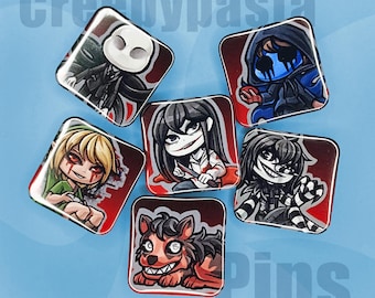 Creepypasta | Square Pin | Jeff the Killer, Slenderman, Ben Drowened, Eyeless Jack