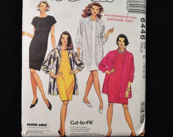 Vintage 1990 McCall's 6446 Sewing Pattern UNCUT - Misses Shirt, Jacket, Dress - Sizes 10 12 14