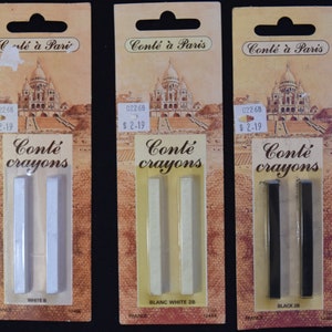 Conté Crayons 2-Pack - White - White 2B - Black - Sanguine - Great Sketching Crayons