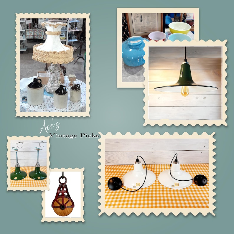 New Old Stock Authentic Original Vintage 1940s 14" Green Benjamin; ceiling light pendant lights; Industrial Decor; Industrialism decor; Industrial Decoration; Barn Lights; Barn Wood Lights; Farmhouse Barn Lights; Barn Wedding Lights; Barn Light Fixture; Benjamin Lights; Benjamin Light; Benjamin Barn Light; Benjamin Farm Light; Benjamin Industrial Light; Gas Station Light; Hang Lighting; Hanging Light; Lighting Hanging; Porcelain Light Farm; Porcelain Light from 1940s; Porcelain Light from 1950s