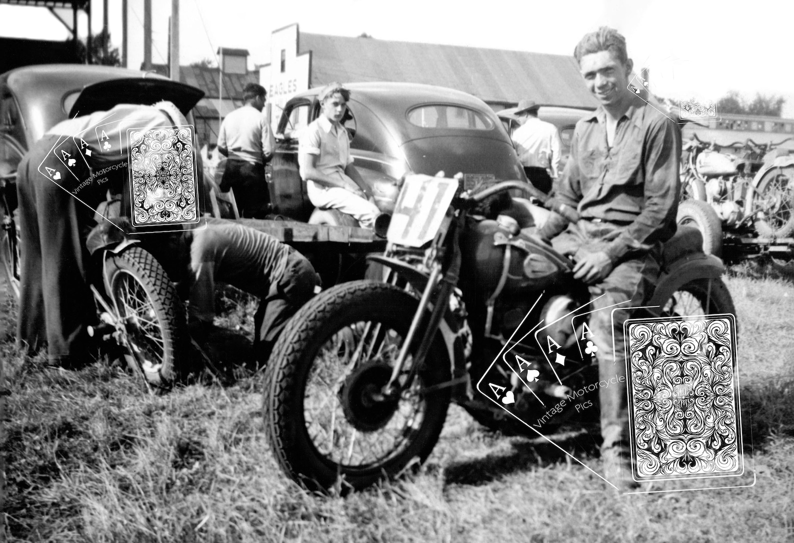 Vintage Motorcycle Racing Photo Print – 1940s WLDR Harley-davidson ...