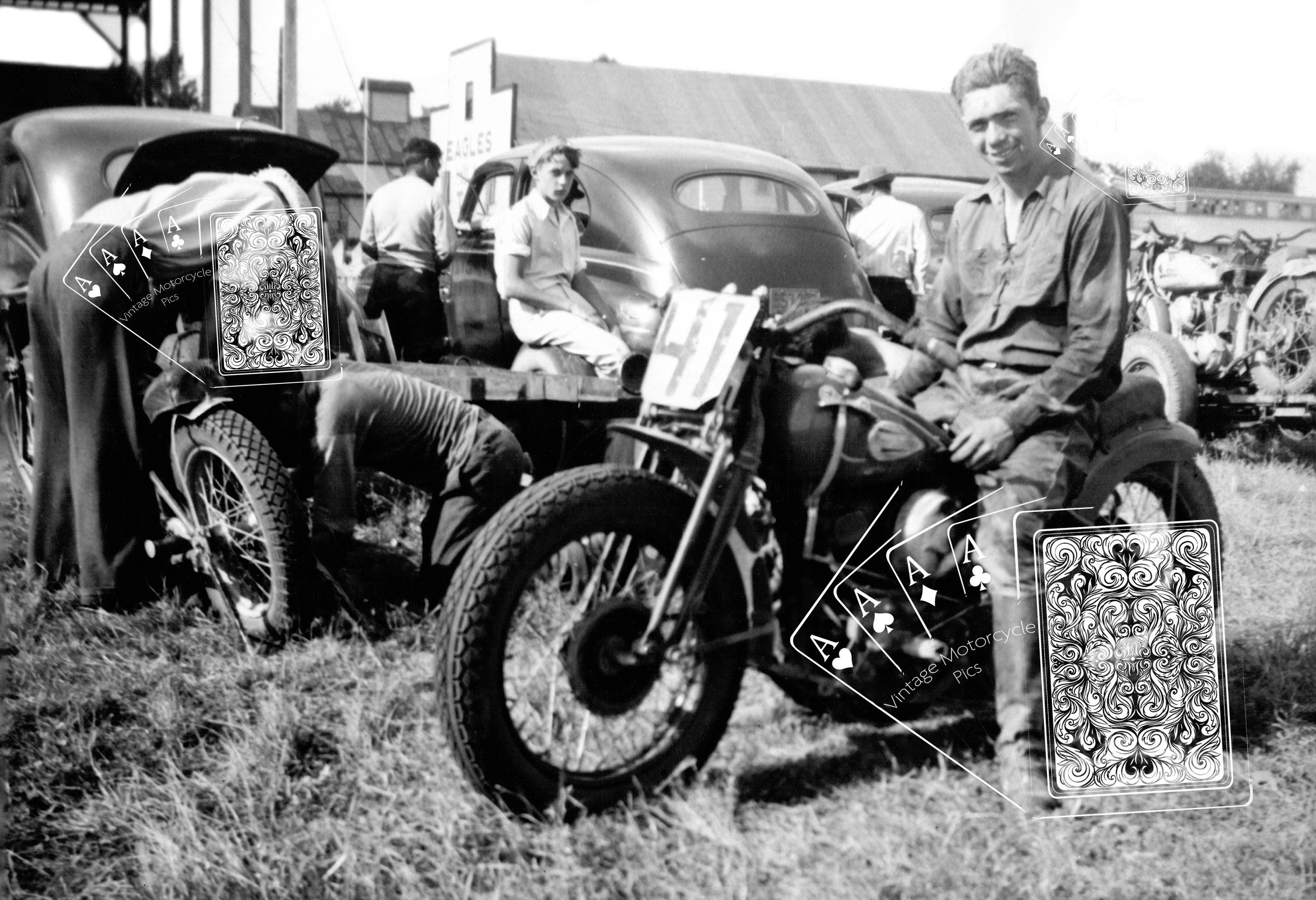 Vintage Motorcycle Racing Photo Print – 1940s WLDR Harley-davidson ...