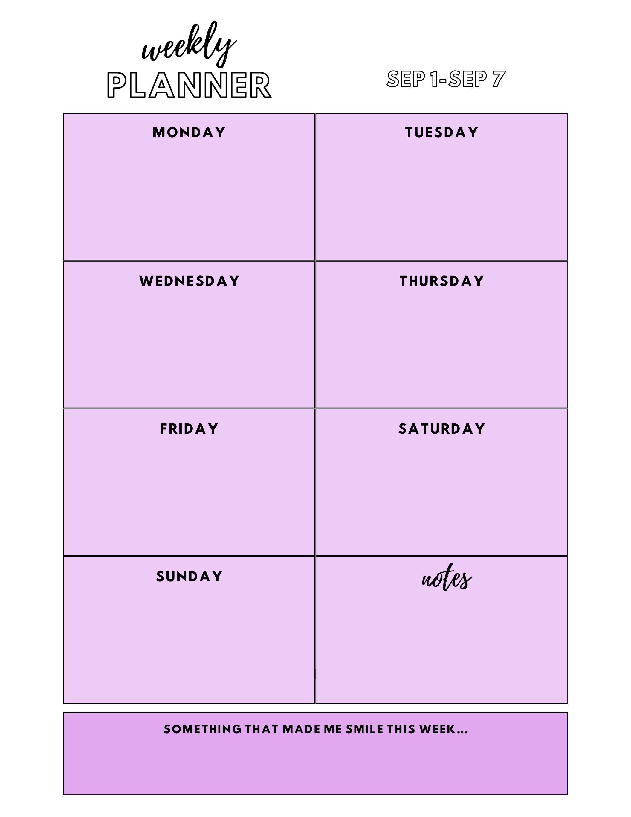 Organiser Weekly Rss Weekly Planner Printable Weekly Planner PDF, Mid Year Planner Aug 2025 ...