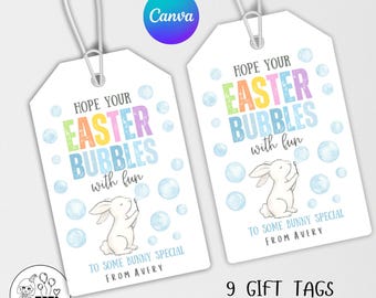 Hope Your Easter Bubbles with Fun Gift Tag, Easter Tag Printable, Easter Basket Tag, Class Easter Tag, Sunday School Easter Craft, Canva