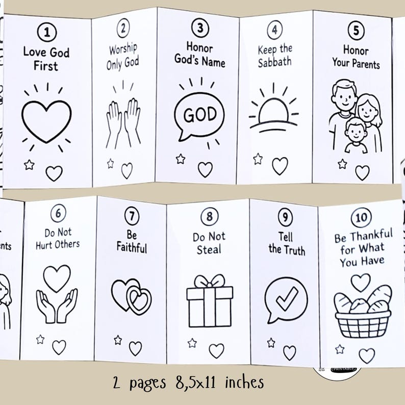 Ten Commandments Craft for Kids, Exodus 20 Bible Activity, Sunday ...