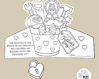 Christian Father's Day Gift Craft For Kids - Sunday School Printable Proverbs 20:7 Activity PDF