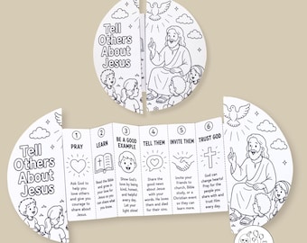 Tell Others About Jesus Foldable Craft, Sharing the Good News Bible Craft, Christian Kids Activity, Sunday School Printable PDF
