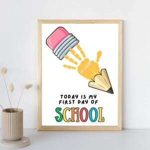 First Day of School Handprint Craft, Back to School Printable, School Keepsake, Teacher Resource, Preschool Craft, Instant Download PDF