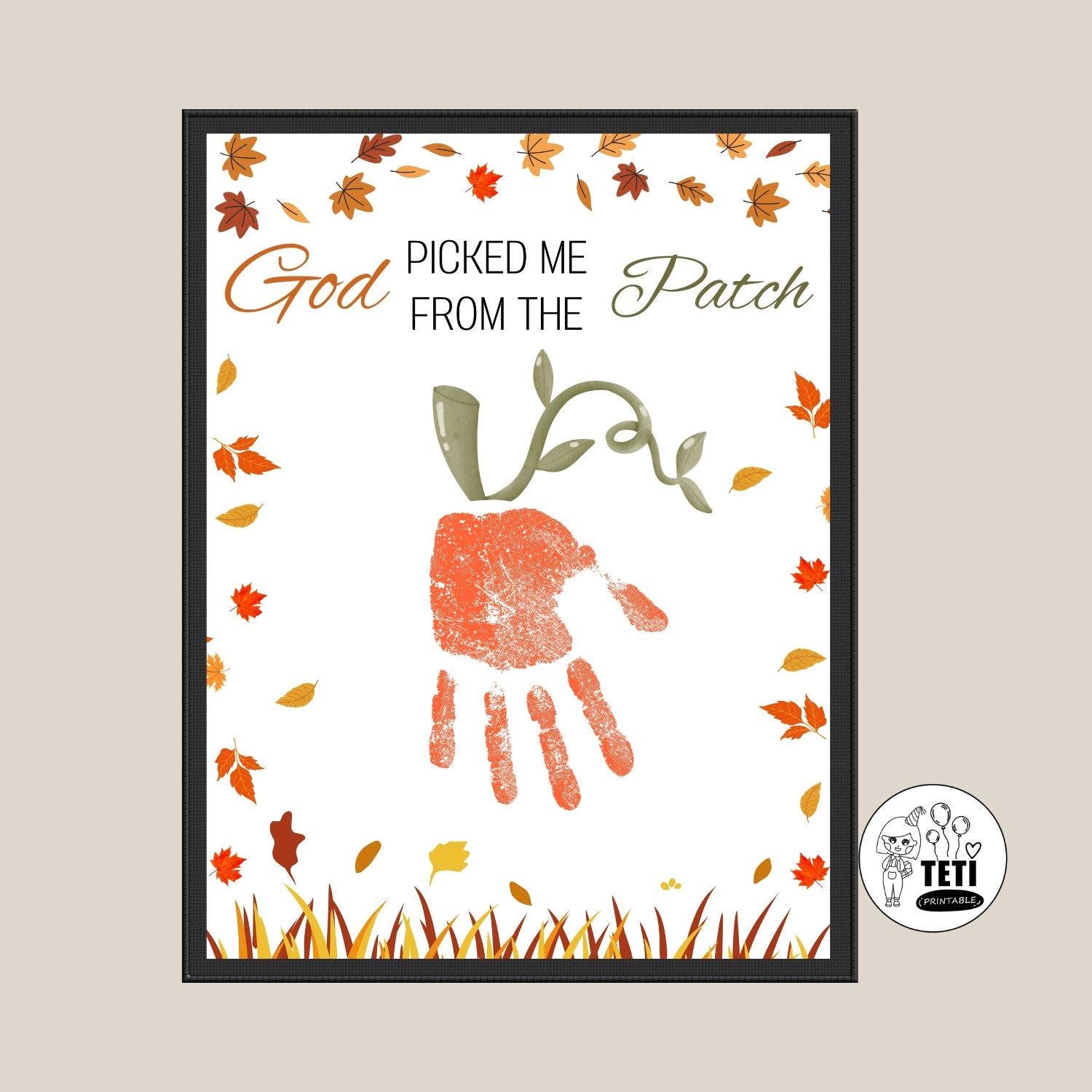 Fall Handprint Art, Fall Sunday School Activity Craft, Pumpkin…