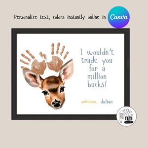 Créations manuelles d'empreintes de main pour papa, carte-cadeau fête des pères, empreinte de main, carte de fête des pères imprimable activité pour tout-petits MODIFIABLE