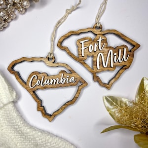 Custom South Carolina Cutout Ornament