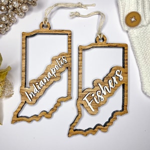 Custom Indiana Cutout Ornament