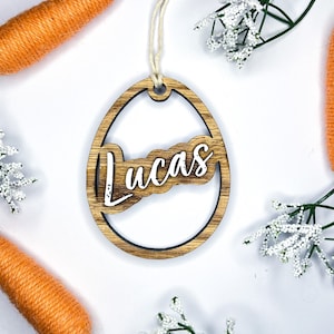 Egg Cutout -  Custom Easter Basket Name Tag
