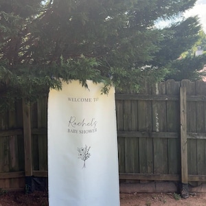 Linen Sign Baby Shower Signage Fabric Sign Baby Shower Decor Custom Event Sign Event Signage Baby Shower Banner Linen Sign Welcome Sign