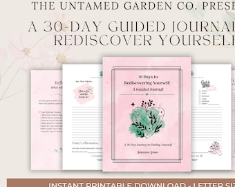 Printable Self-Discovery Journal – 30 Days of Guided Prompts, Affirmations & Reflection Pages