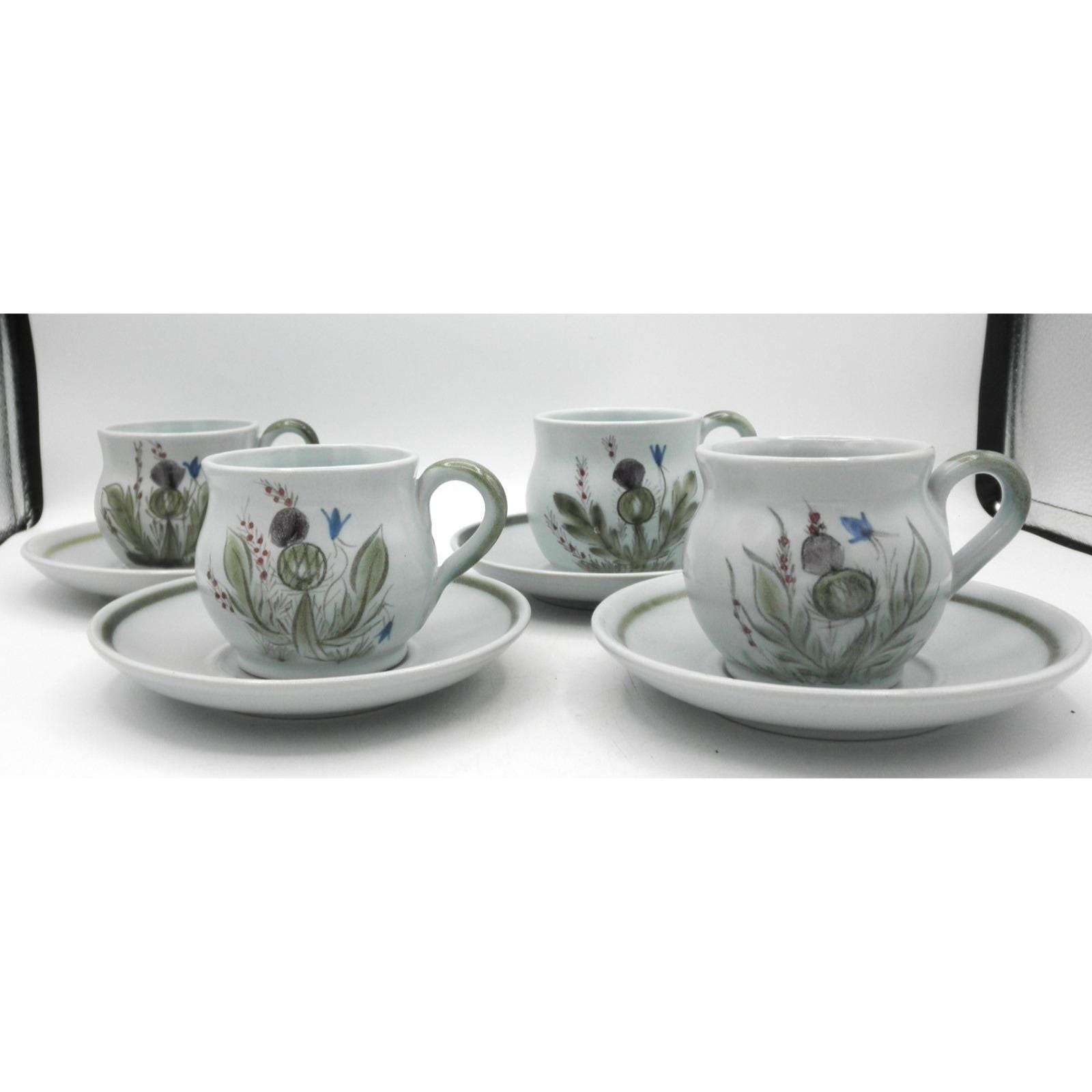 Thistleware by Buchan Flat Cup and Saucer Set of 4 Pattern BUCTHI